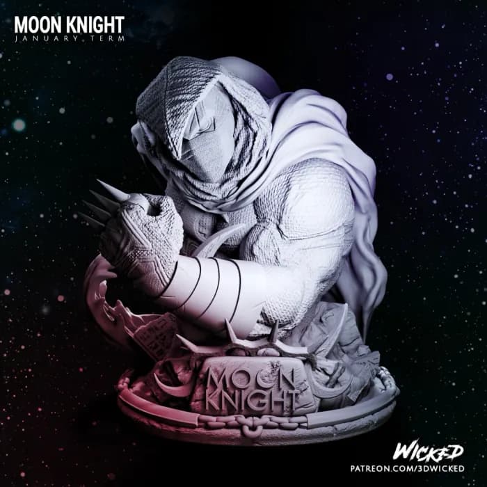 STL - Busto de Moon Knight 3 render 2
