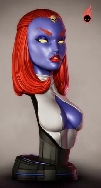 STL - Busto de Mystique render 2