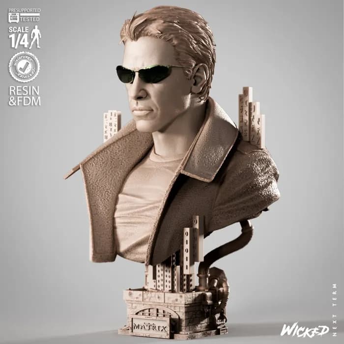 STL - Busto de Neo de The Matrix render 5