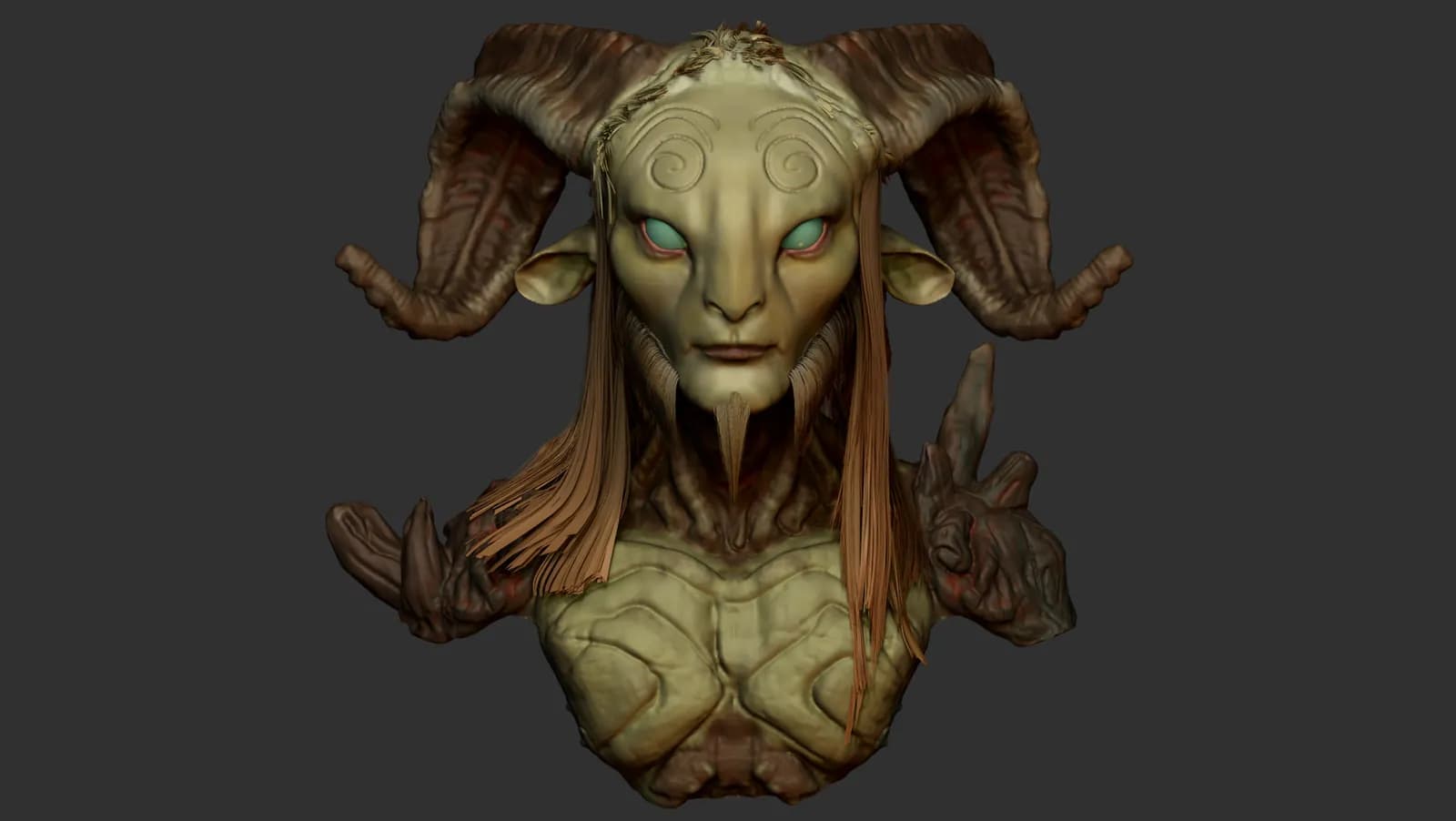 STL - Busto de Pan, el Fauno render 2