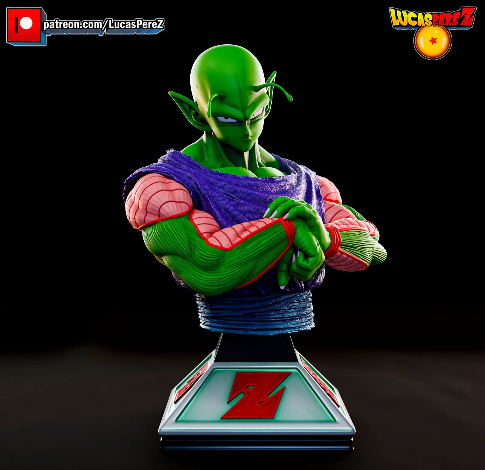 STL - Busto de Piccolo 2 render 2