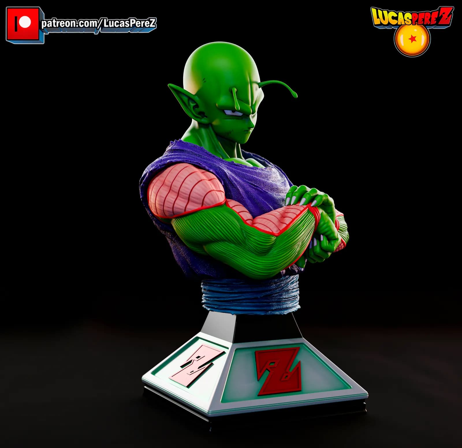 STL - Busto de Piccolo 2 render 3