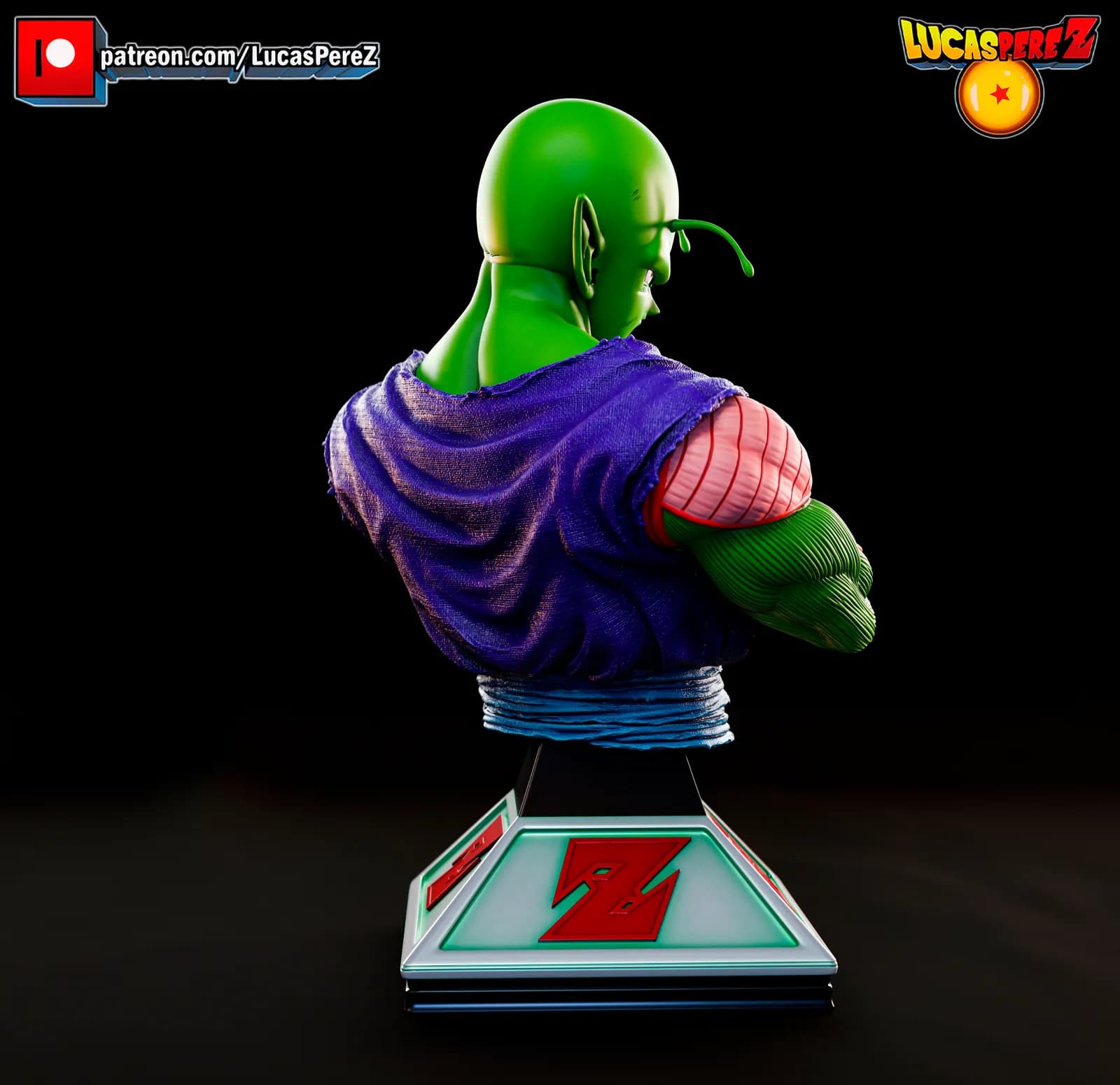 STL - Busto de Piccolo 2 render 4