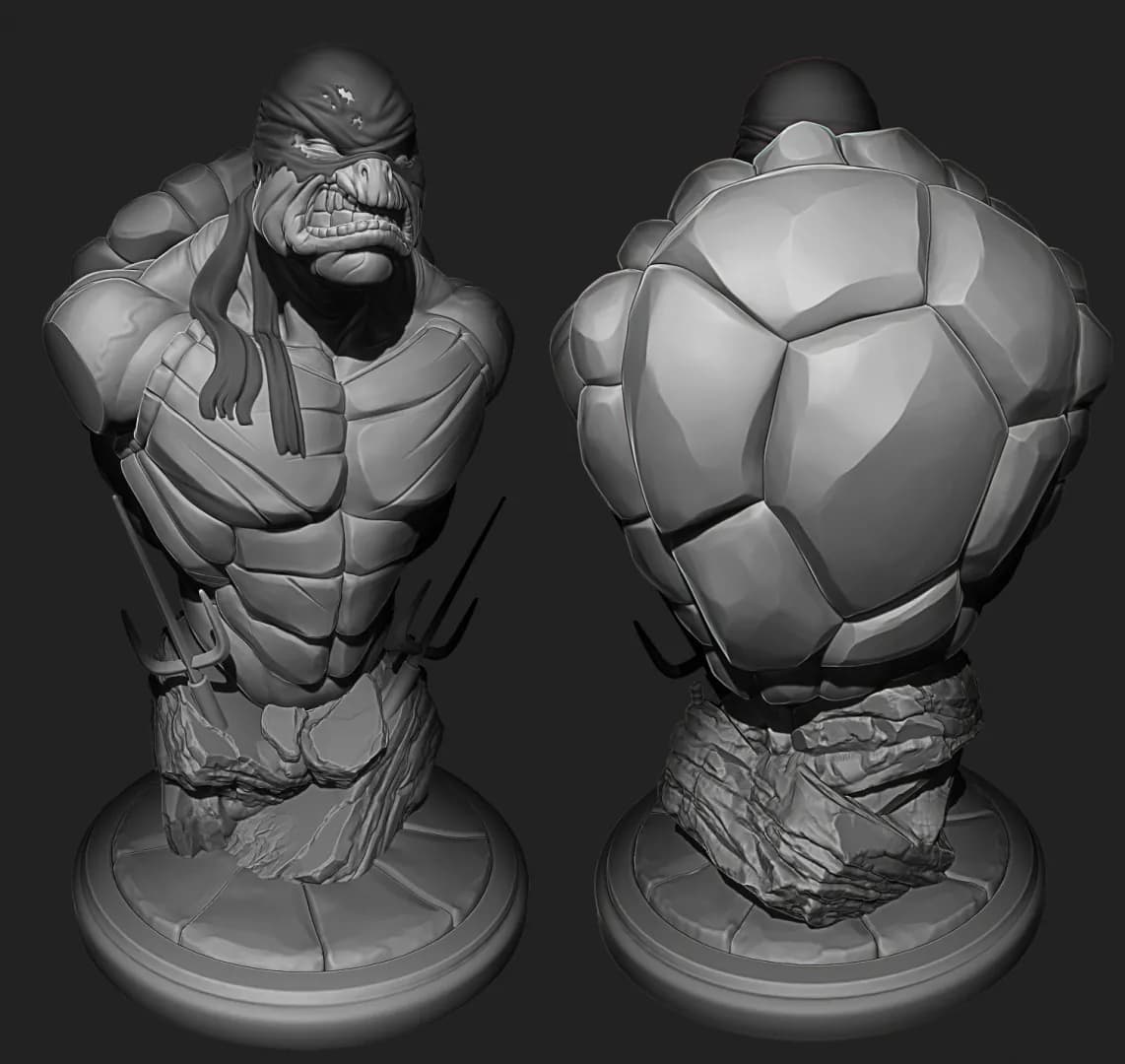STL - Busto de Raphael Tortuga Ninja render 2