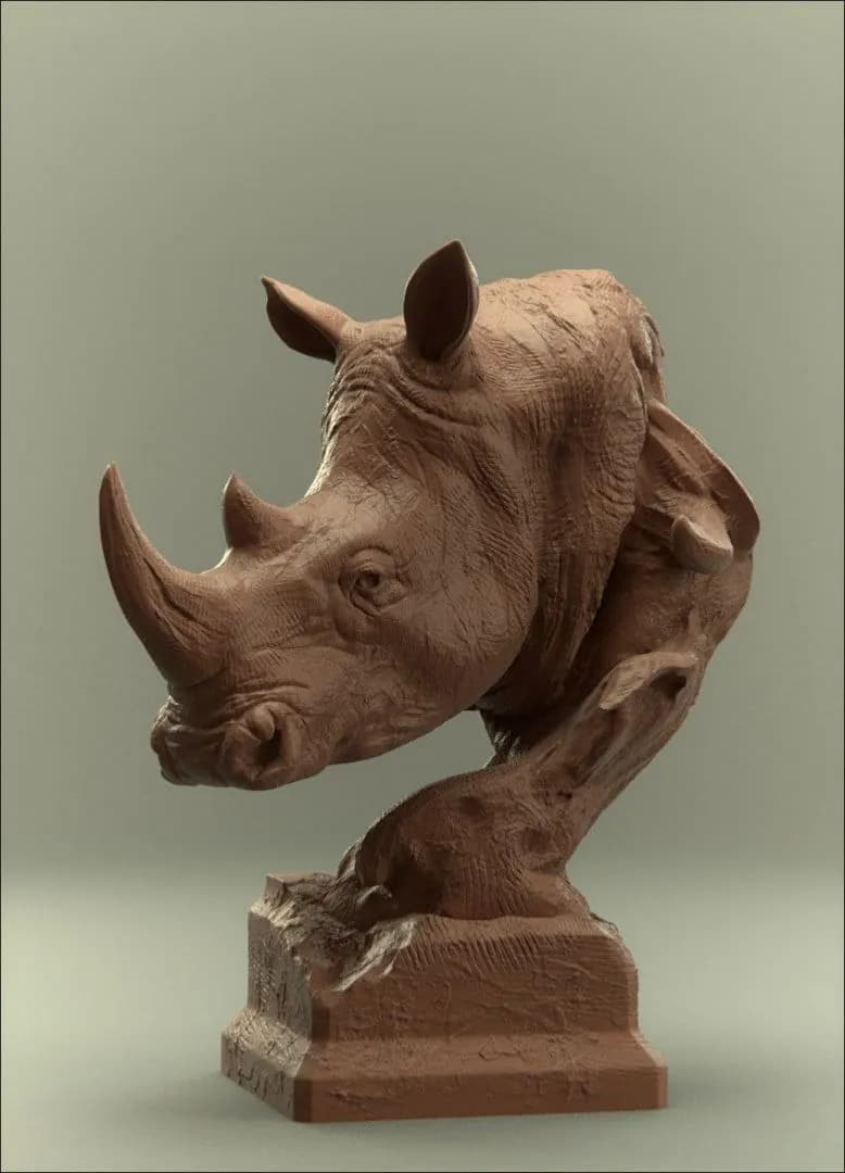 STL - Busto de rinoceronte