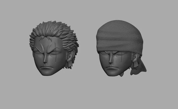 STL - Busto de Roronoa Zoro Wanted render 5