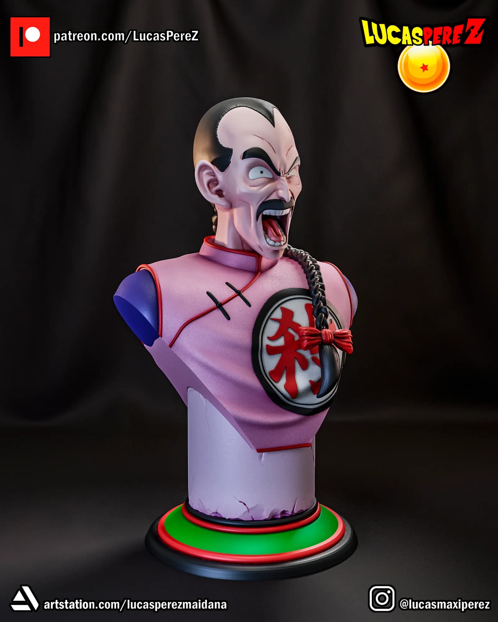 STL - Busto de Tao Pai Pai render 2