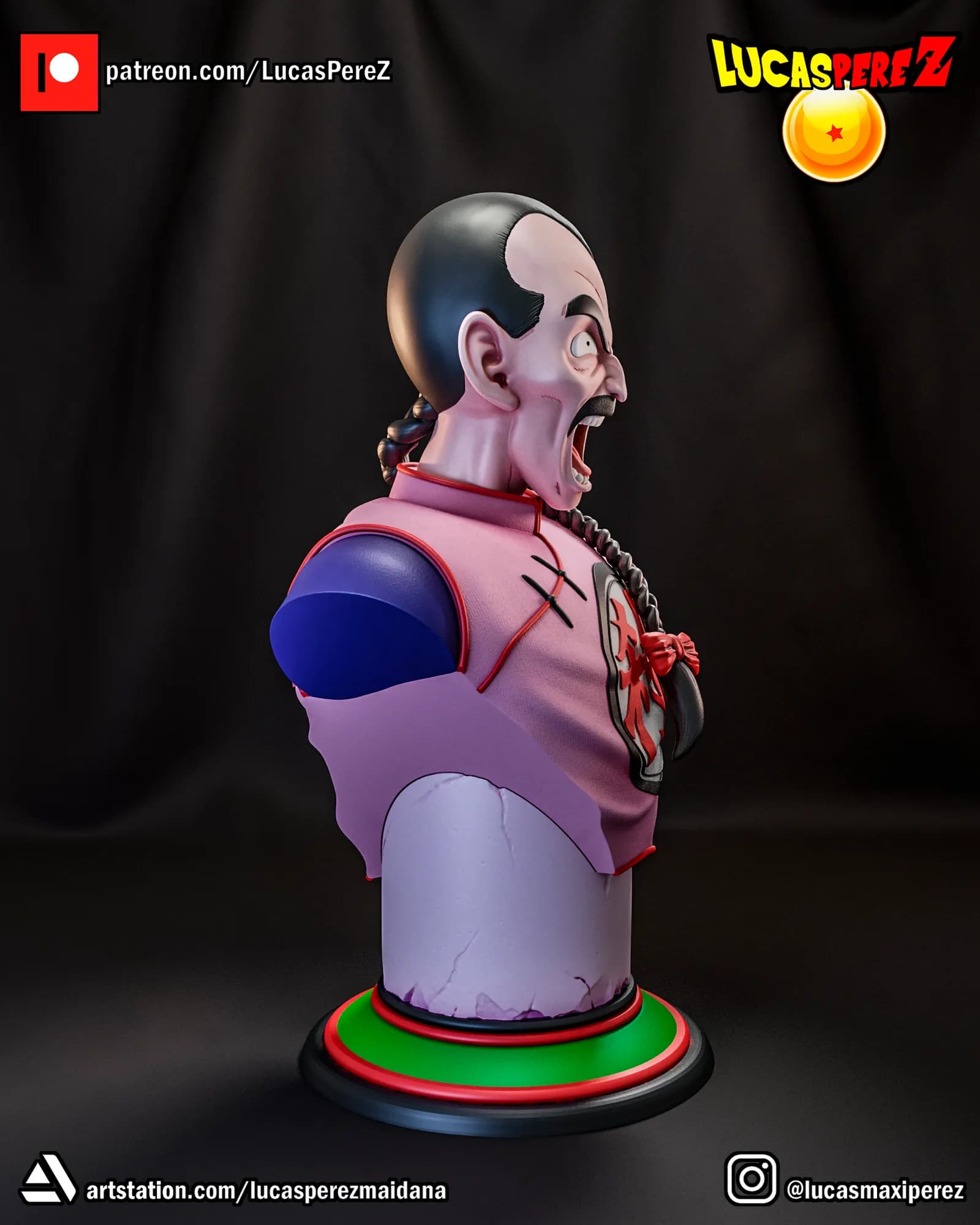 STL - Busto de Tao Pai Pai render 3