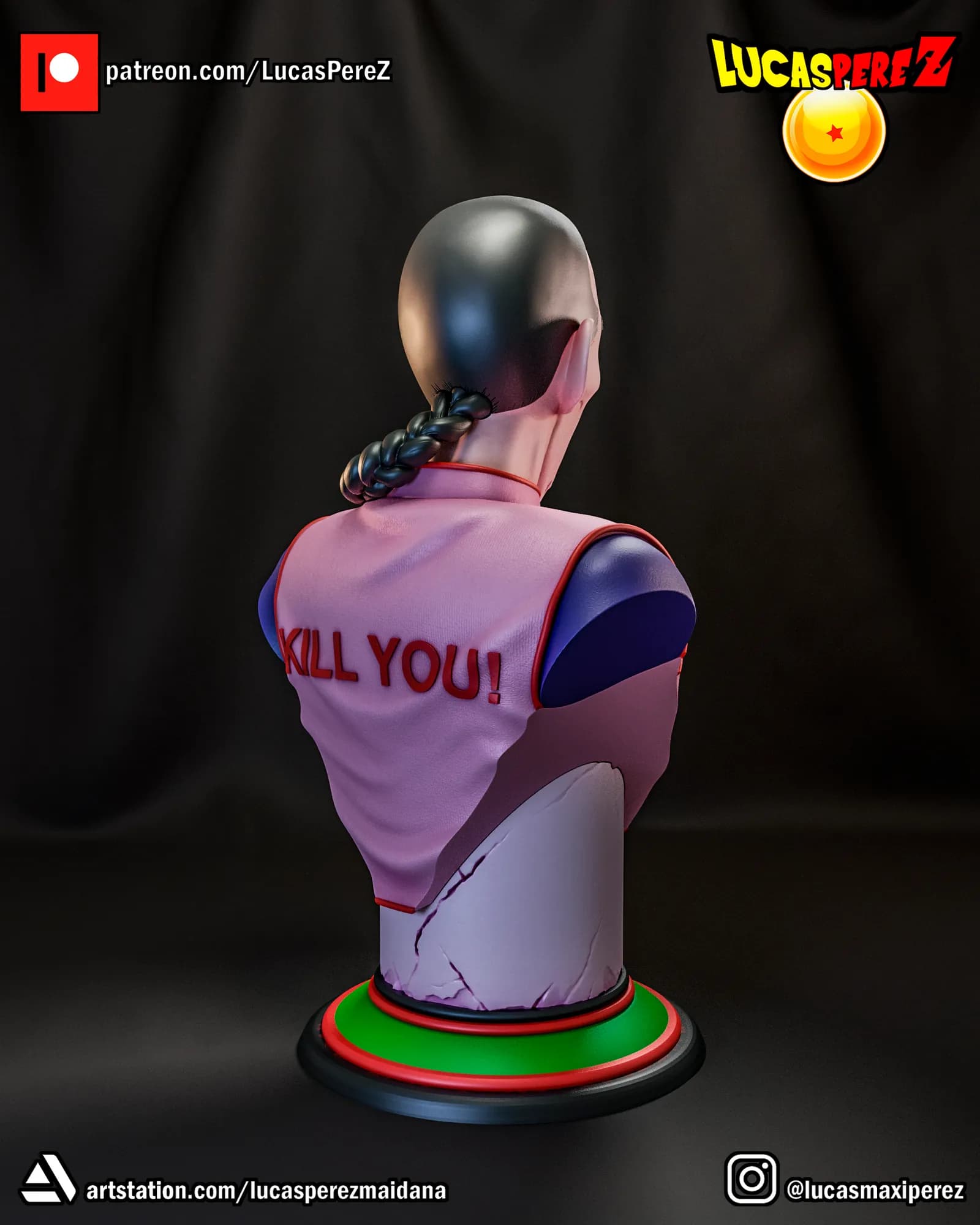 STL - Busto de Tao Pai Pai render 4
