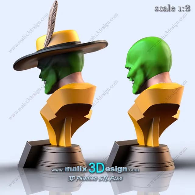 STL - Busto de "The Mask" render 3