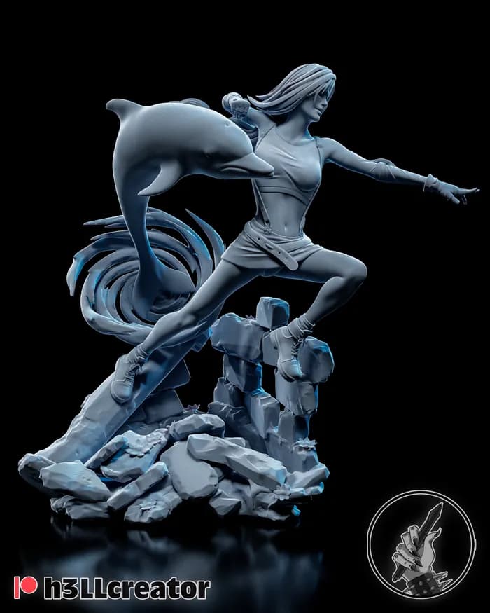 STL - Busto de Tifa Lockhart render 3