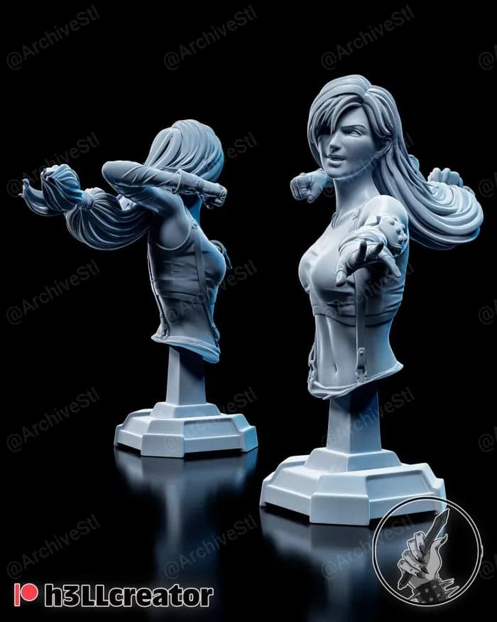STL - Busto de Tifa Lockhart render 5