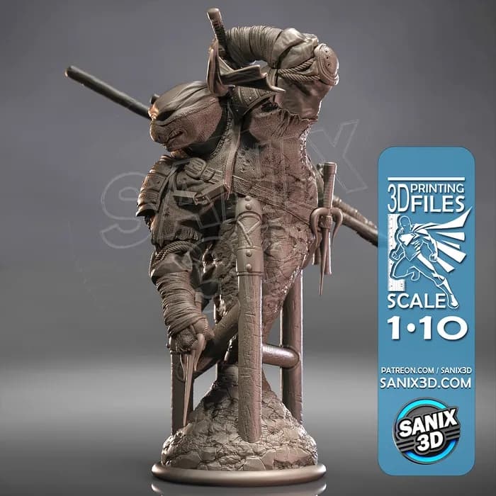 STL - Busto de tortuga ninja samurái