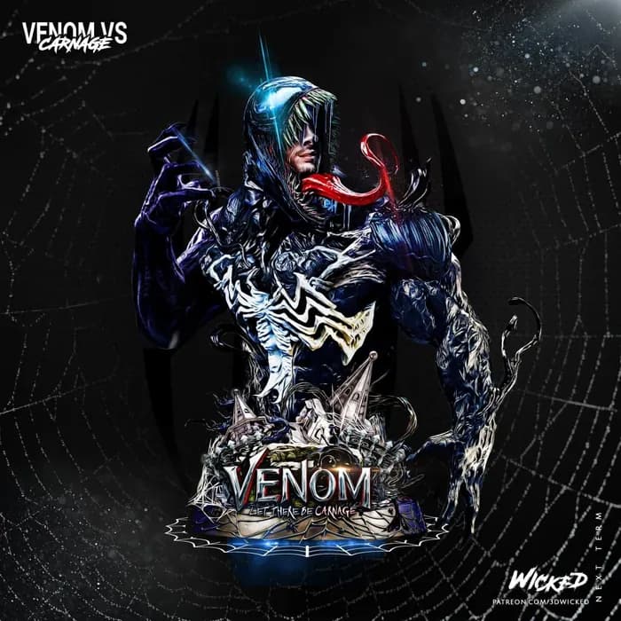 STL - Busto de Venom vs Carnage render 2