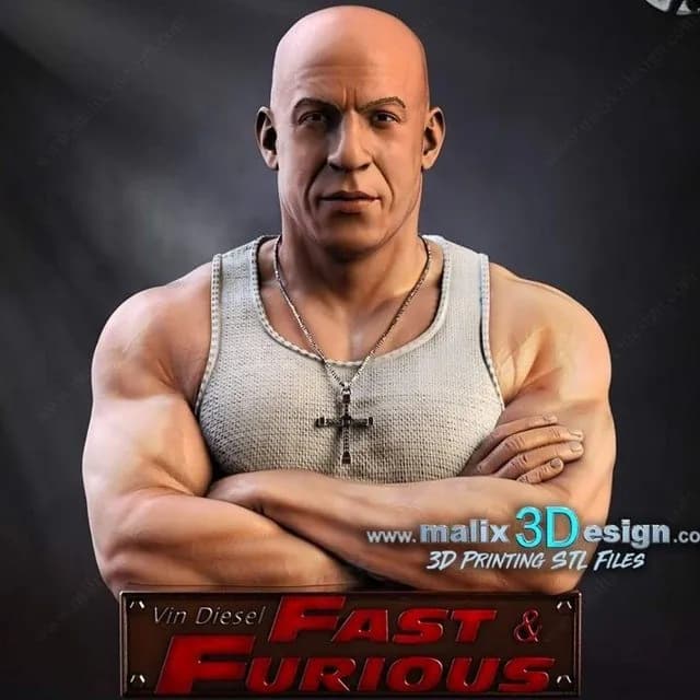 STL - Busto de Vin Diesel render 4