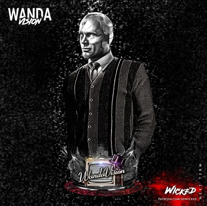 STL - Busto De Visión De WandaVision render 2