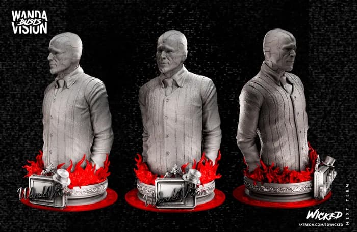 STL - Busto De Visión De WandaVision render 4
