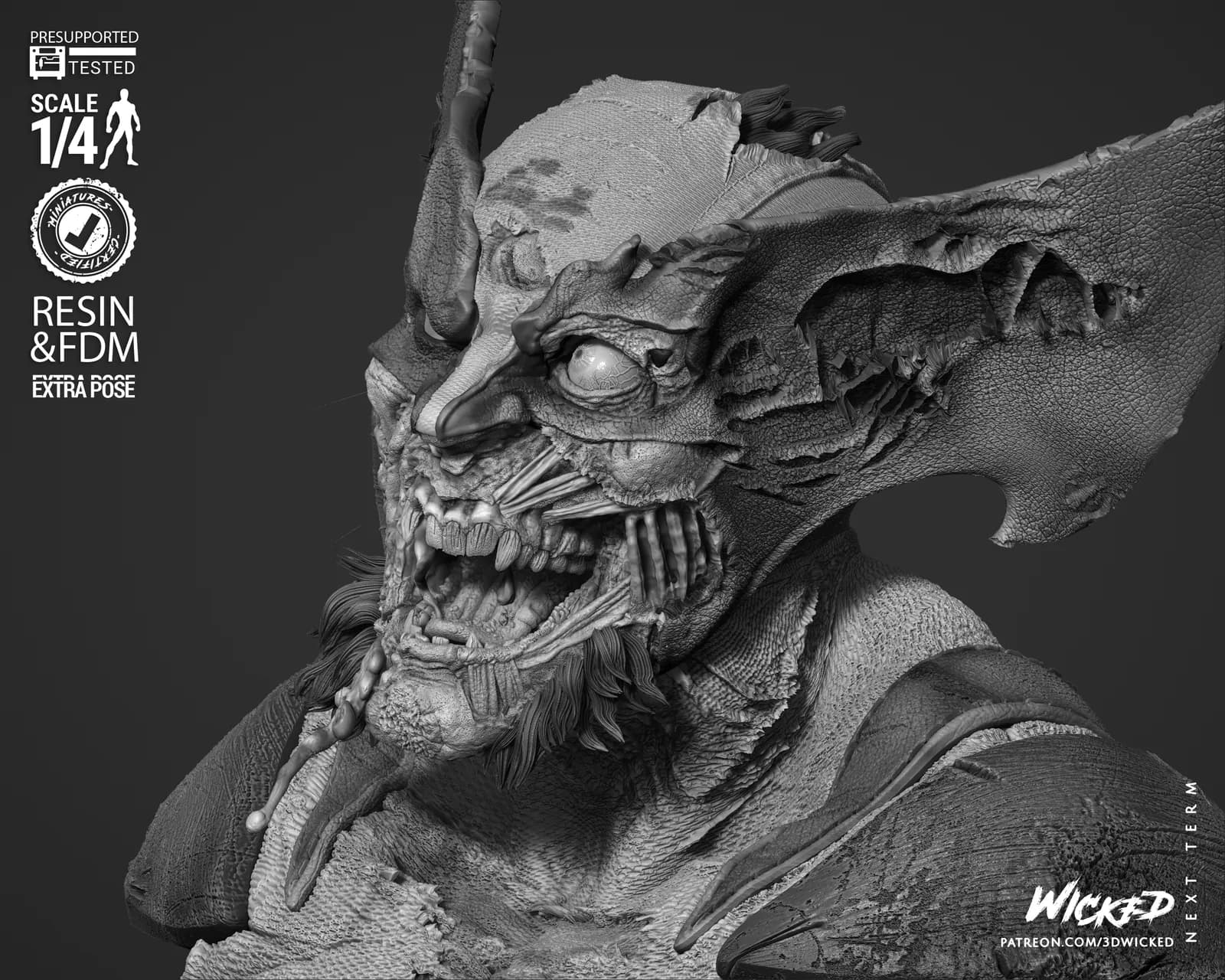 STL - Busto de Wolverine Zombie render 4