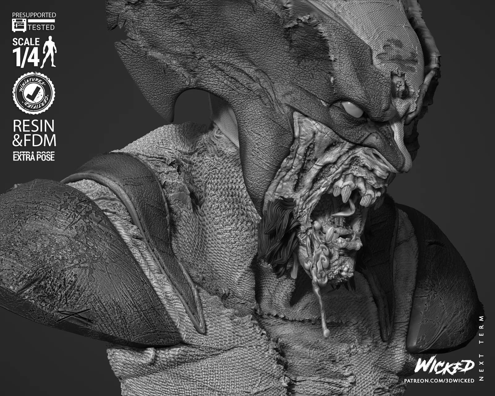 STL - Busto de Wolverine Zombie render 5