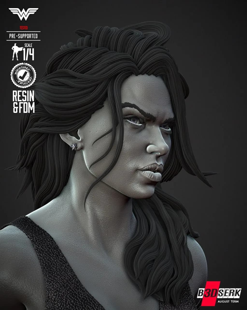 STL - Busto de Wonder Woman 4 render 4