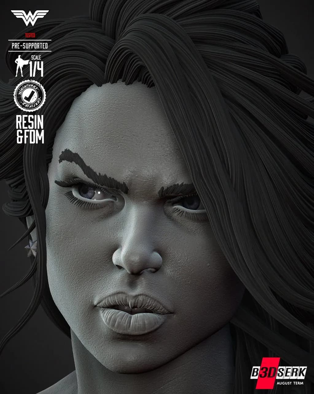 STL - Busto de Wonder Woman 4 render 5