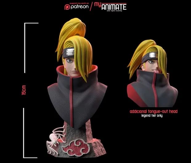 STL - Busto Deidara Naruto Akatsuki