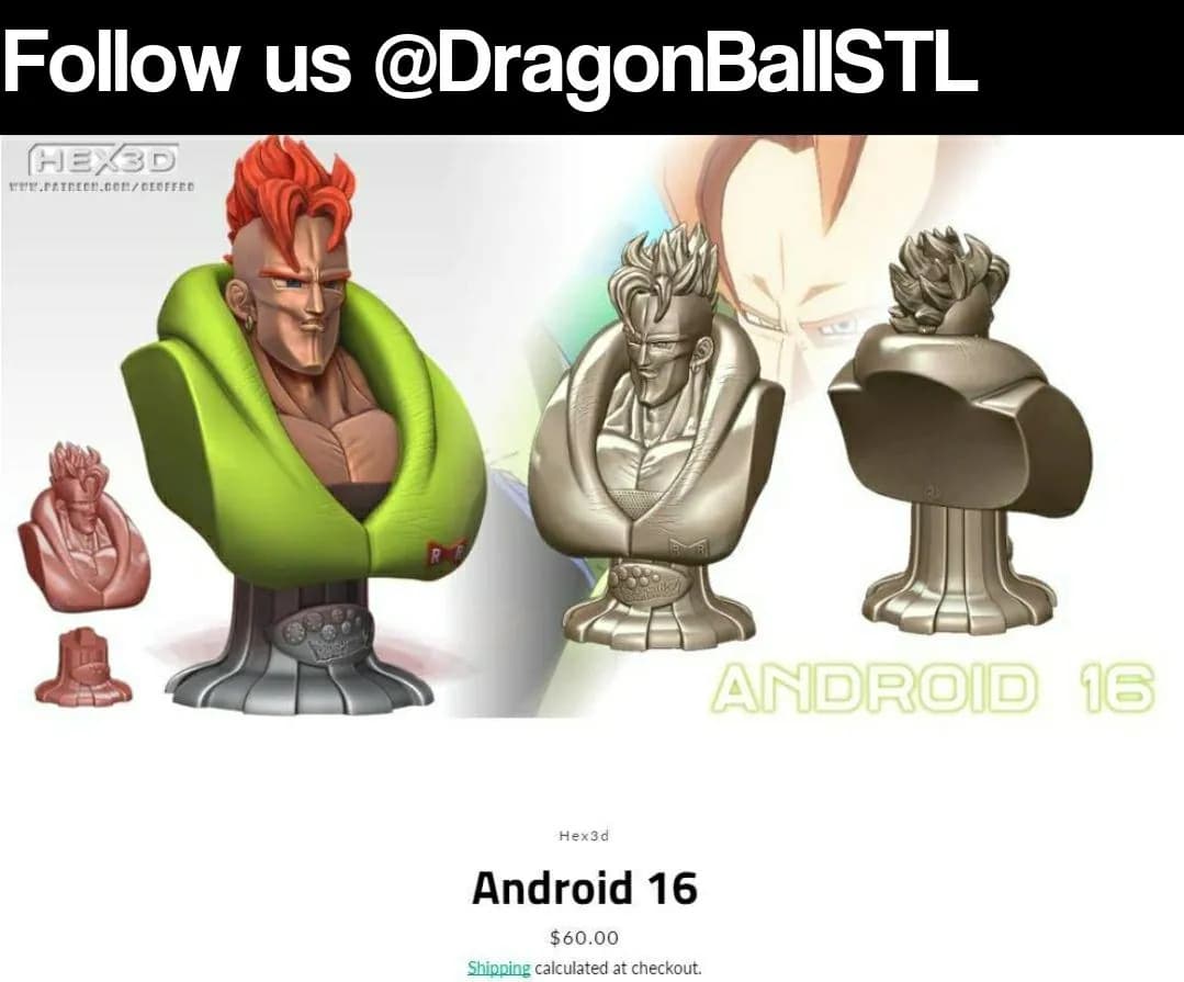 STL - Busto del Androide 16 2