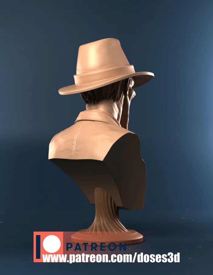 STL - Busto del Joker con sombrero render 3