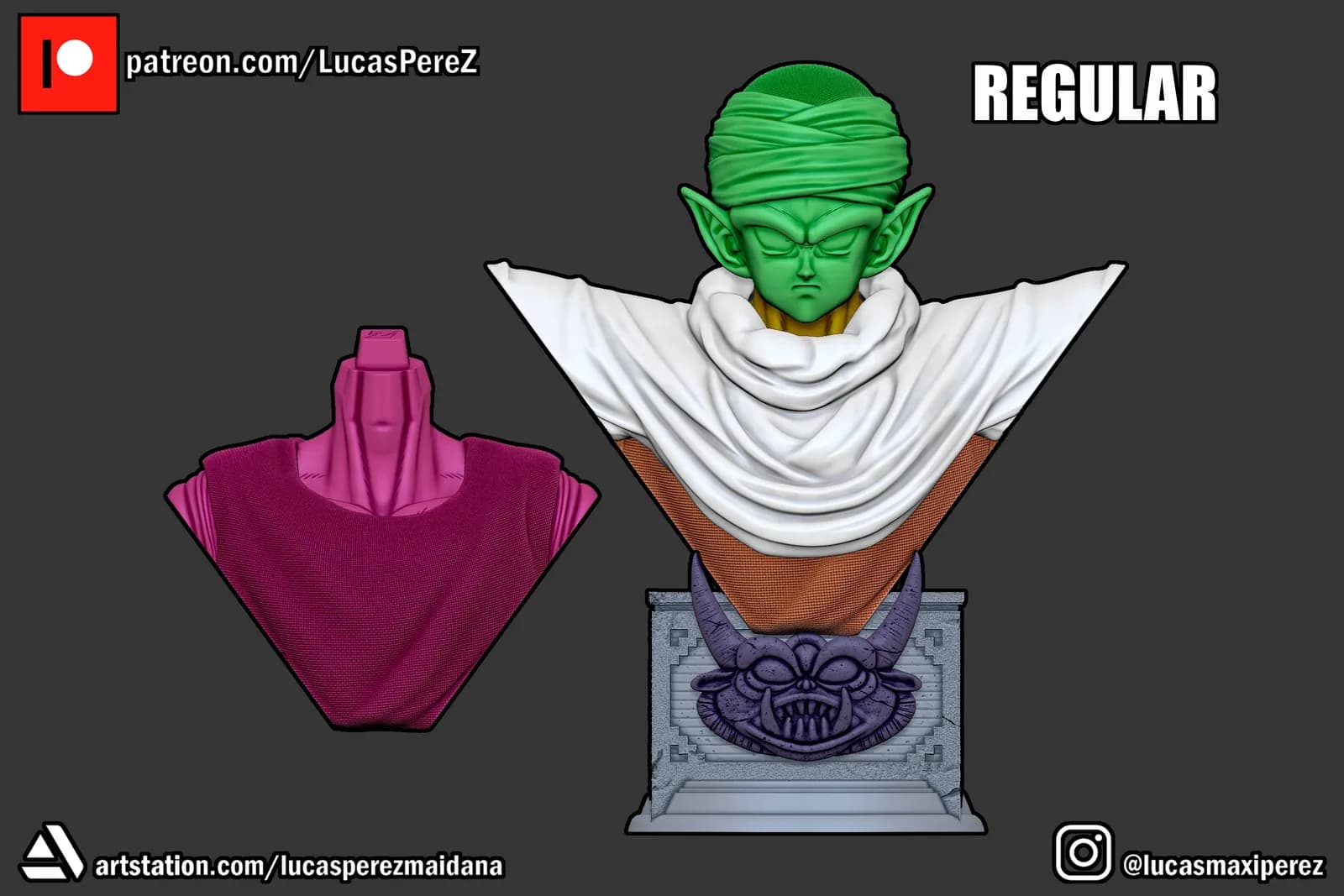 STL - Busto especial de Piccolo render 3