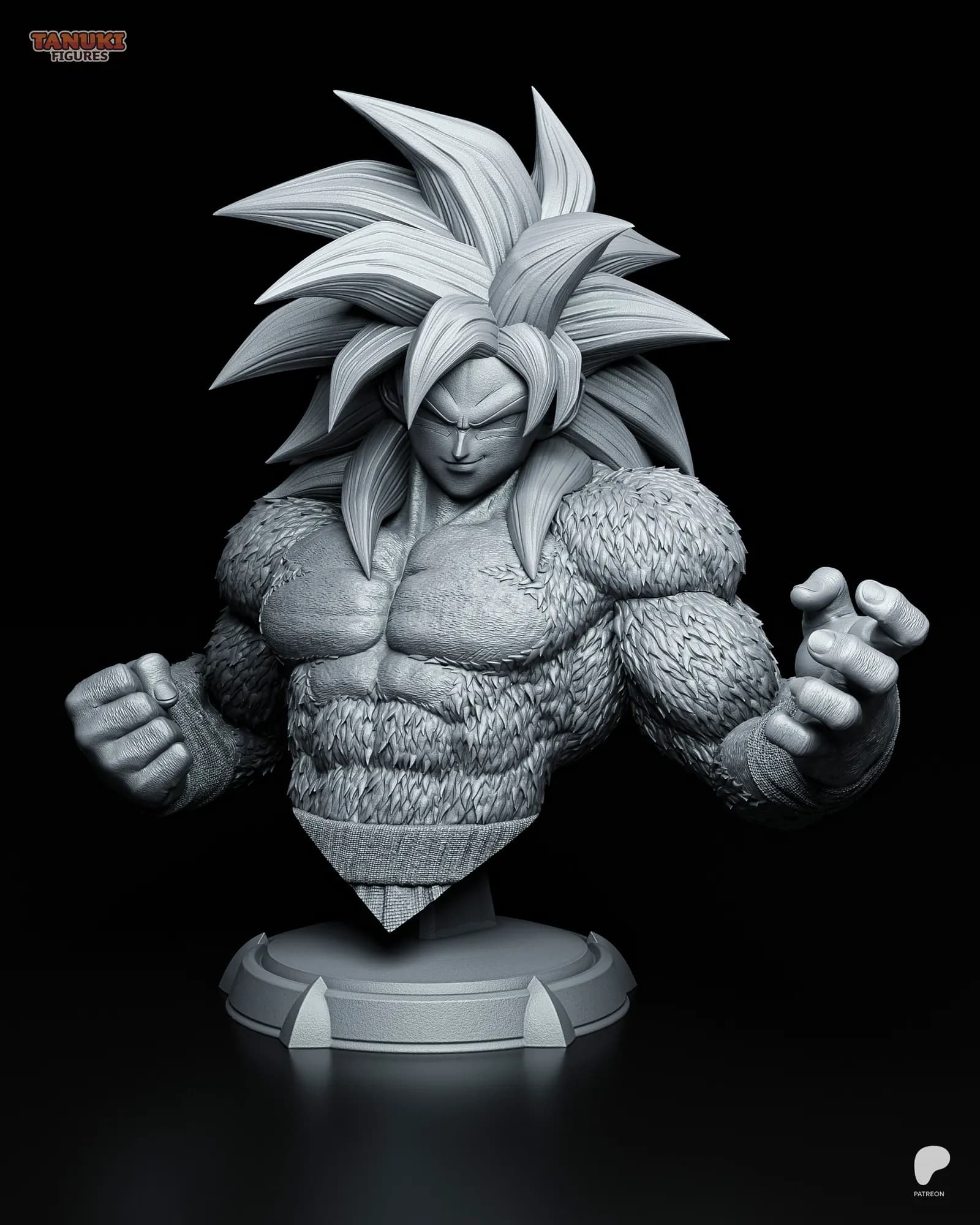 STL - Busto Goku SSJ4 2 render 4