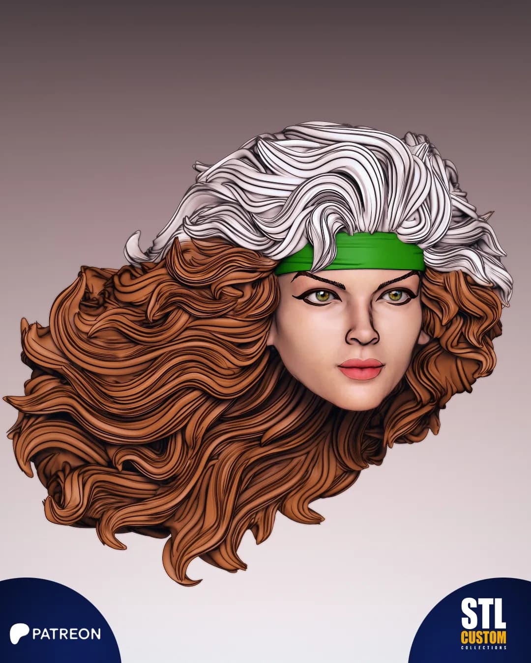 STL - Busto Rogue Jim Lee render 3
