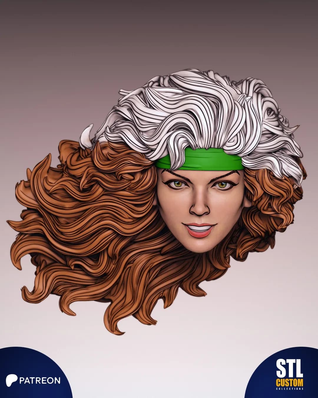 STL - Busto Rogue Jim Lee render 5