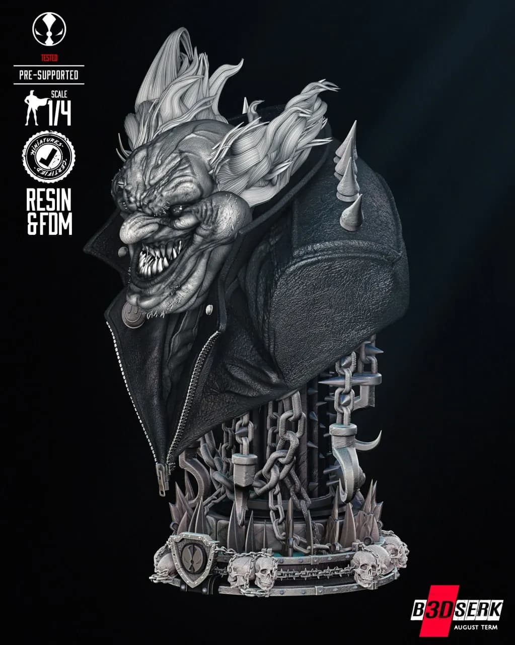 STL - Busto Violator Clown de B3DSERK render 2