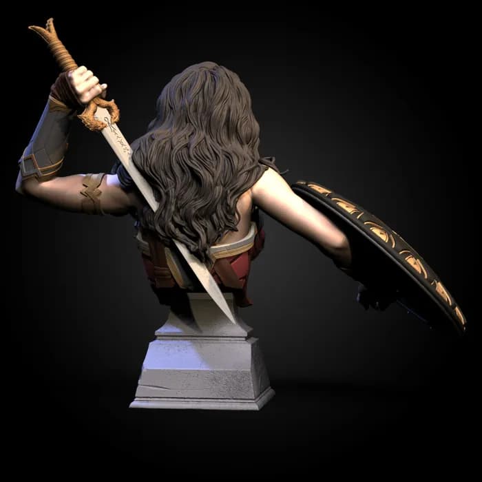 STL - Busto Wonder Woman render 3
