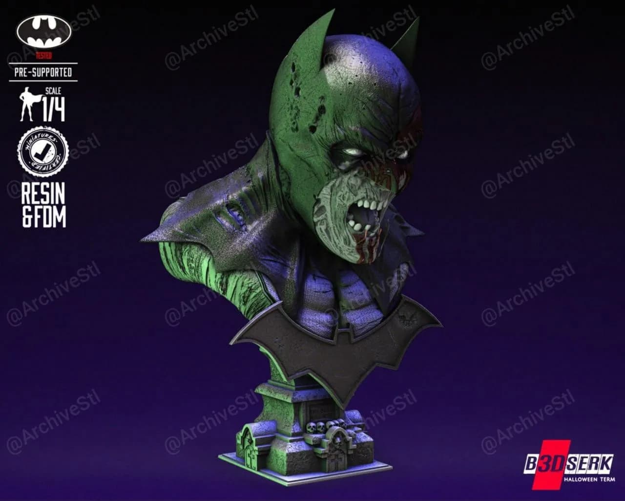 STL - Busto zombie de Batman