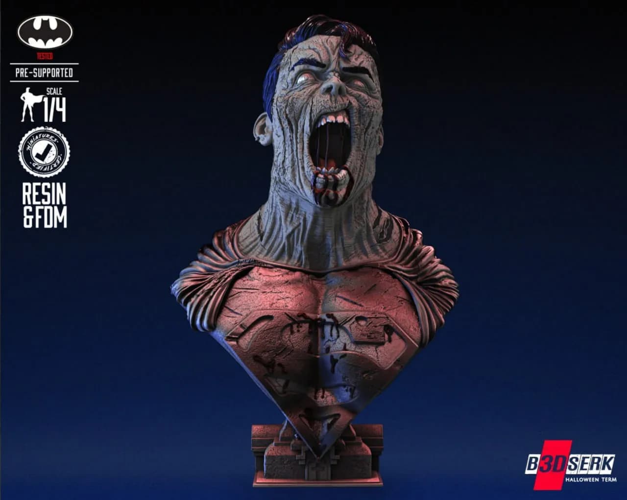 STL - Busto Zombie de Superman