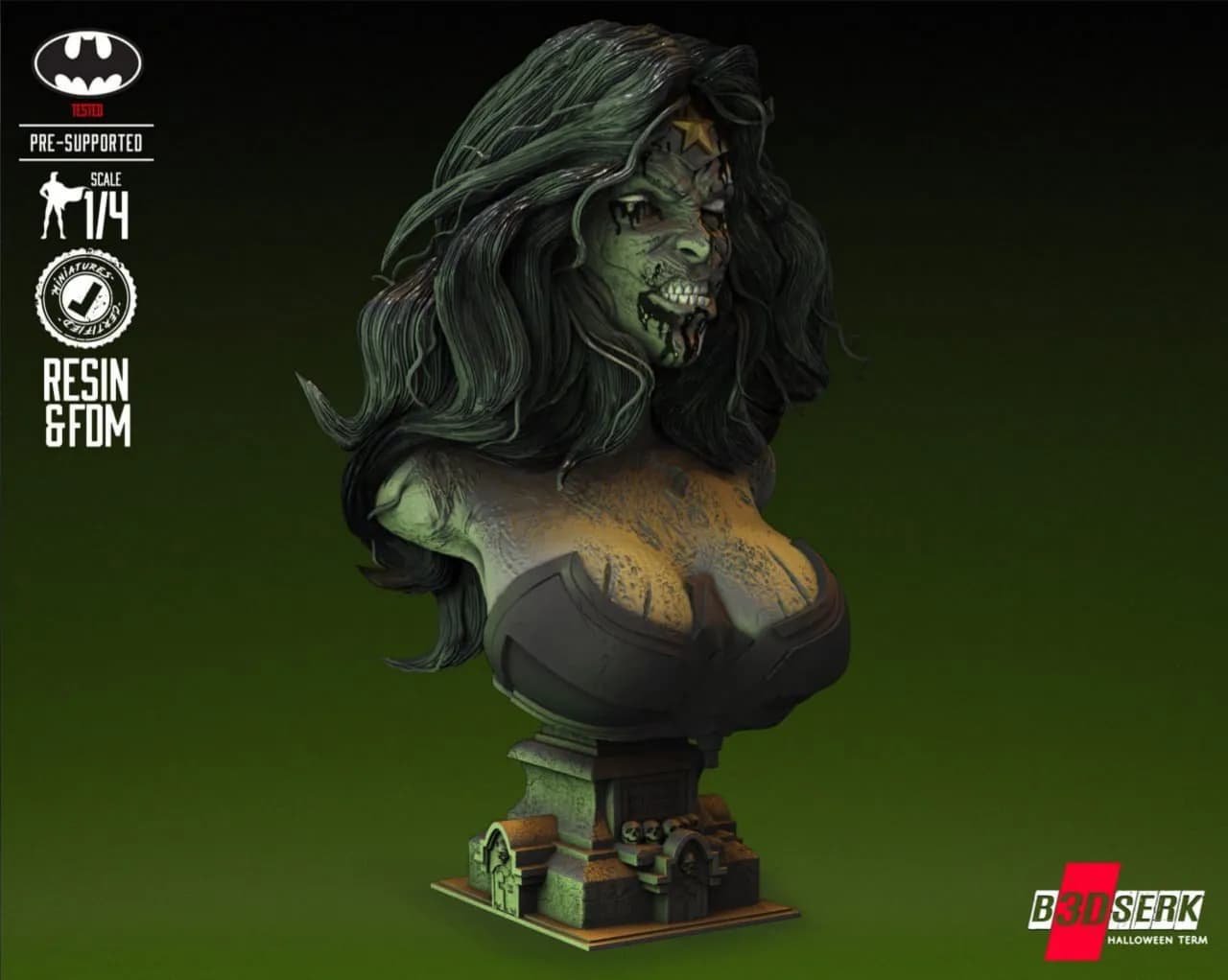 STL - Busto Zombie Wonder Woman