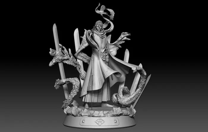 STL - byakuya sla 19cm render 2