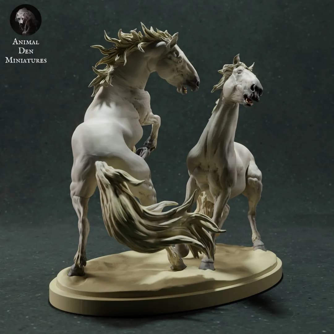 STL - Caballos Camargue en Combate