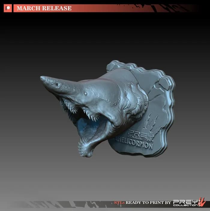 STL - Cabeza de Liopleurodon en Montura