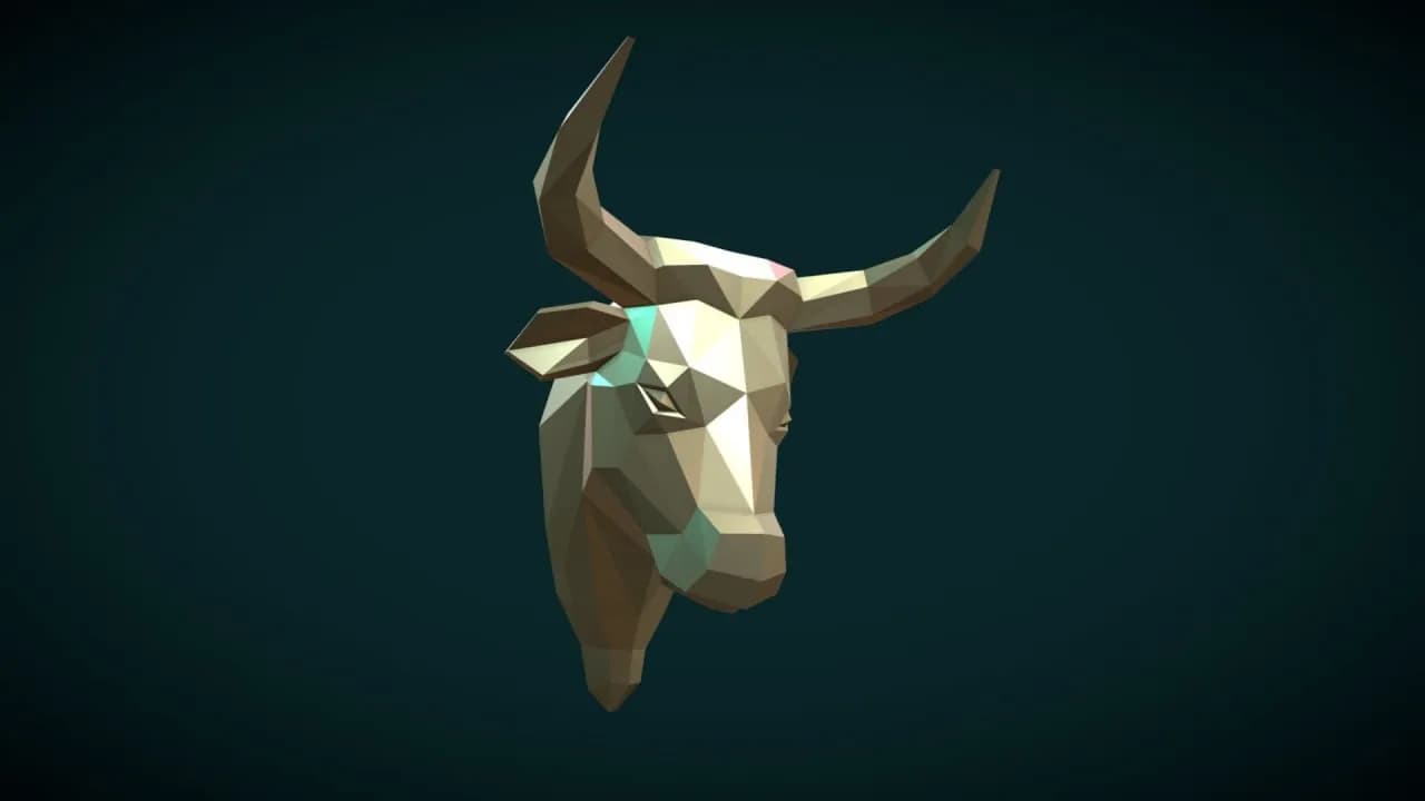 STL - Cabeza de Toro Estilo Low Poly