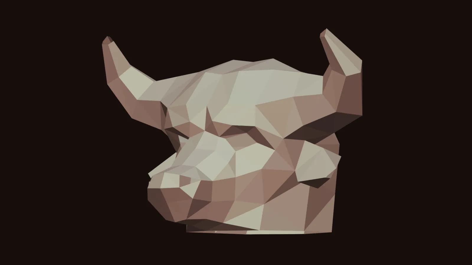 STL - Cabeza de Toro Estilo Low Poly render 2