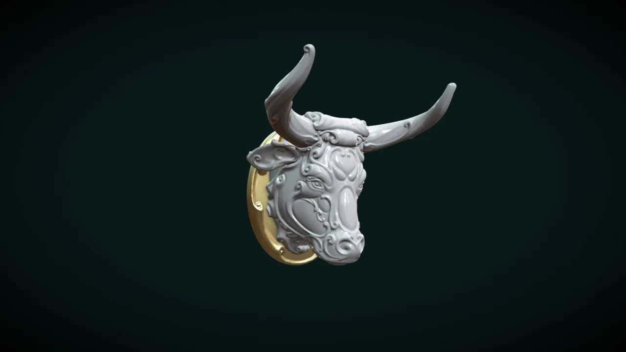 STL - Cabeza de toro ornamental