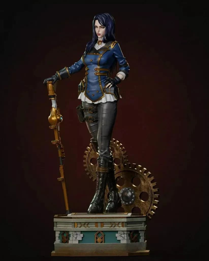 STL - Caitlyn Arcane figura render 5