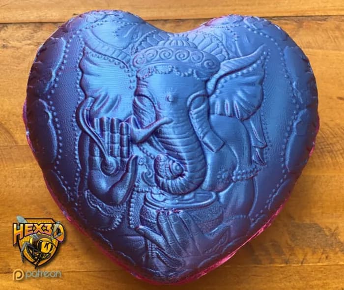 STL - Caja Corazón con Elefante Ganesha render 2