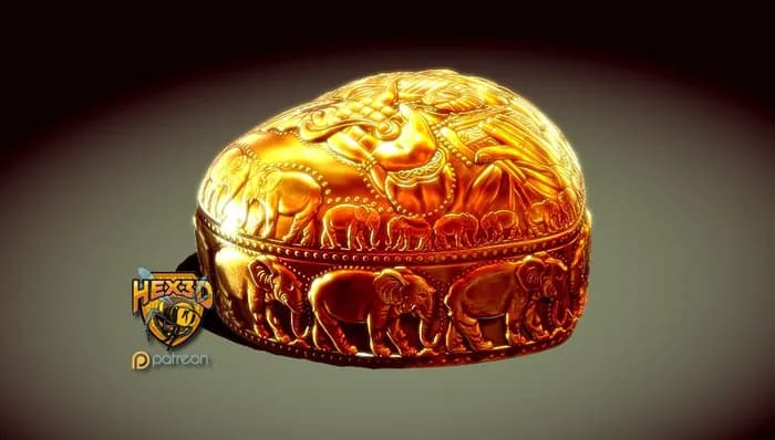 STL - Caja Corazón con Elefante Ganesha render 4