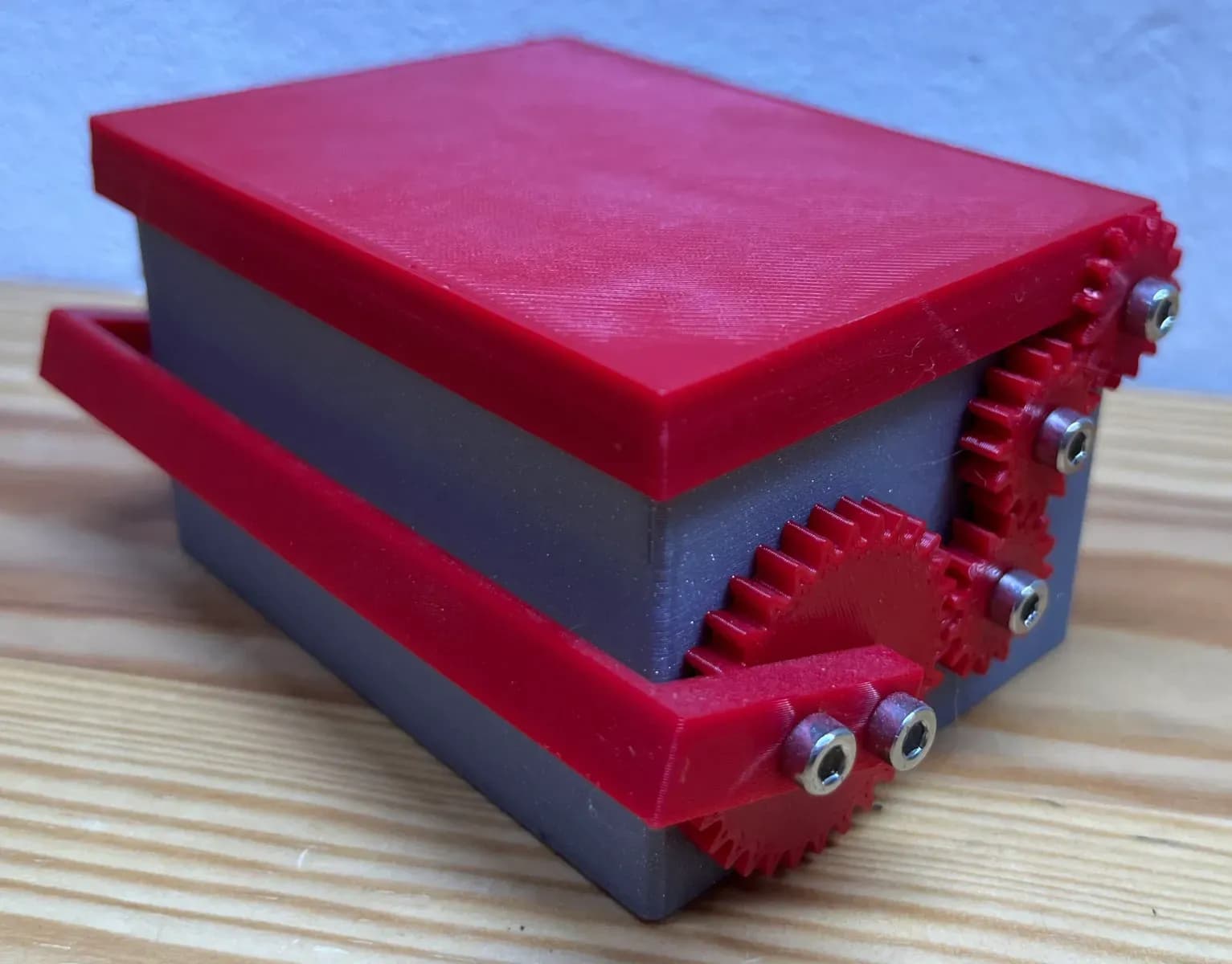 STL - Caja de engranajes con tapa render 3