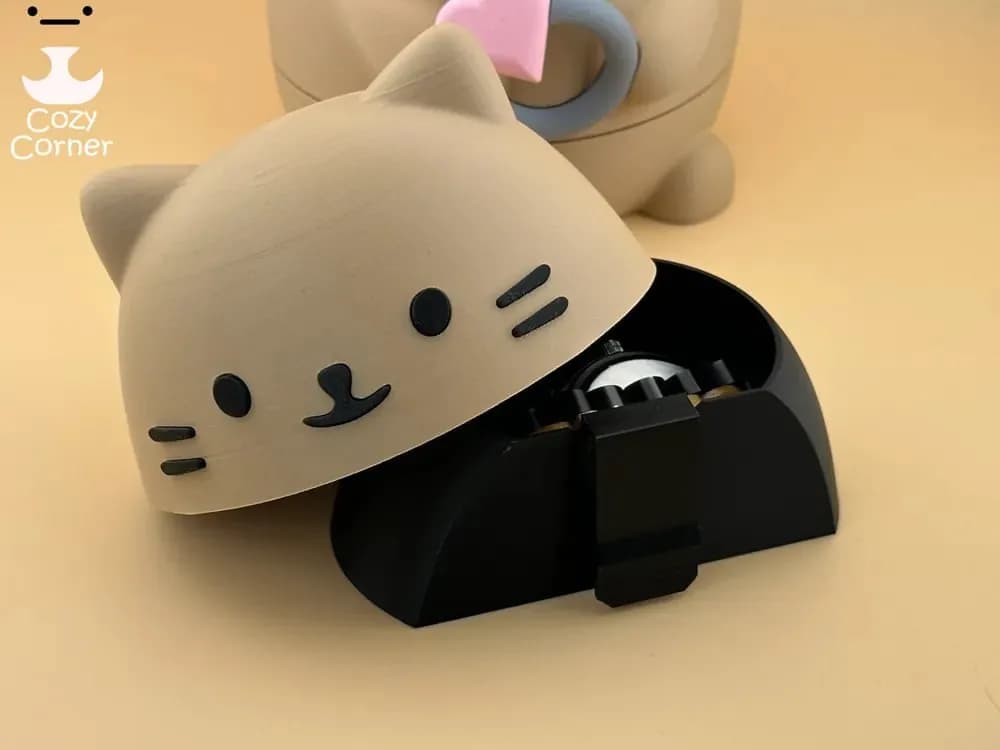 STL - Caja de Joyas con Diseño de Gato render 2