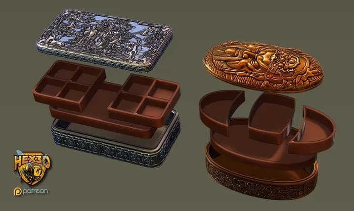STL - Caja Oriental Tradicional render 4