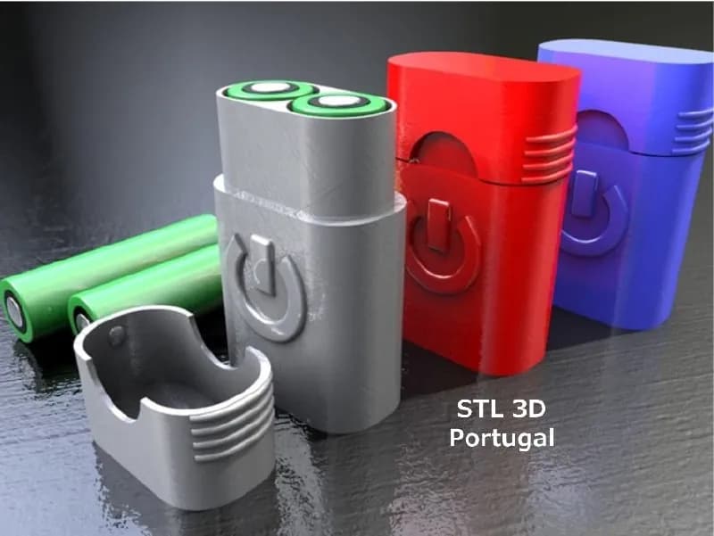 STL - Caja para baterías 18650 con logo